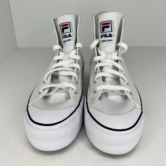 Fila Womens 5CM01781-125 White Hi Top Canvas Lace Up Size 10 Casual Sneakers - Picture 7 of 9